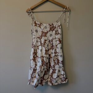 Abercrombie & Fitch Linen Mini Dress With Shoulder Ties